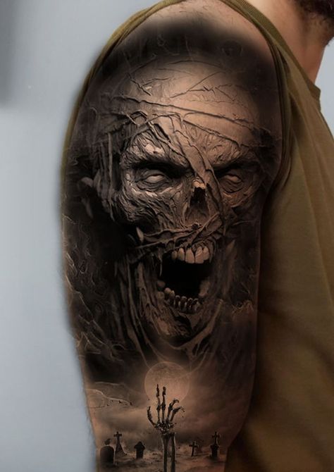 Mummy Tattoo, Dark Angel Tattoo, Joker Tattoo Design, Zombie Tattoos, Alien Artwork, Temecula California, Egyptian Mummies, Joker Tattoo, Skull Pictures