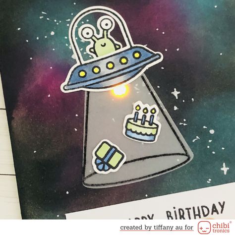 Lawn Fawn Beam Me Up Cards, Led Card, Cardstock Cards, Lawn Fawn Cards, Space Birthday, Light And Space, Lawn Fawn, Simple Cards, Diy Cards