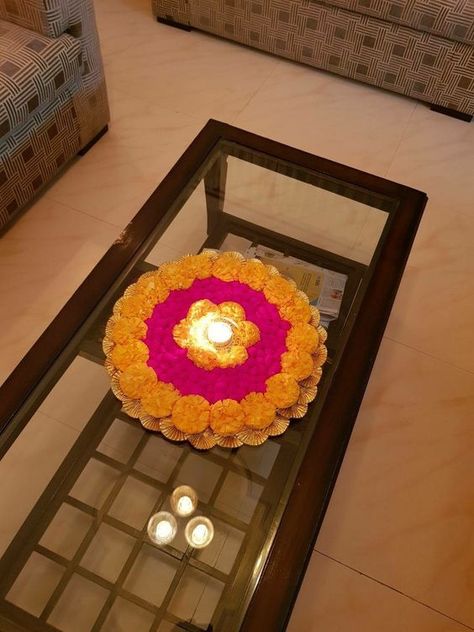 Center Table Decor For Diwali, Diwali Flower Arrangements, Table Decorations Diwali, Diwali Party Ideas At Home, Diwali Room Decor, Diwali Table Decorations, Diwali Party Decorations At Home, Simple Diwali Decorations At Home, Diwali Decorations At Home Living Rooms