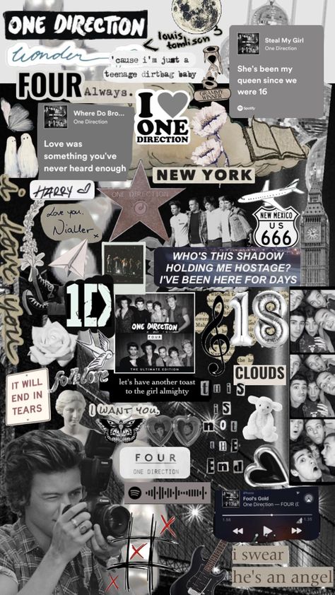 “Spaces between us, hold all our secrets, leaving us speechless…” #fouronedirection One Direction Wallpaper Iphone, One Direction Collage, Four One Direction, One Direction Lockscreen, Space Between Us, Funky Wallpaper, Music Journal, One Direction Wallpaper, Rap Wallpaper