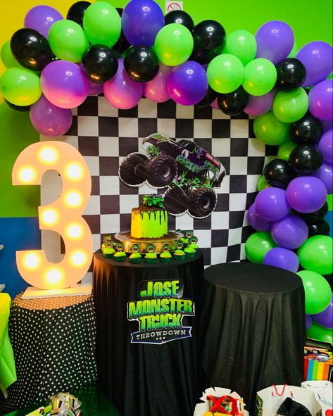 Grave digger party Grave Digger Birthday Party Ideas, Gravedigger Birthday Party, Grave Digger Birthday Cake, Grave Digger Party, Grave Digger Birthday Party, Monster Jam Party Decorations, Grave Digger Cake, Monster Jam Birthday Party Ideas, Monster Truck Theme Birthday Party