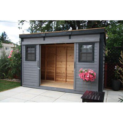 Outdoor Living Today 12ft. W X 4ft. D Solid Wood Lean-To Storage Shed | Wayfair Stratco Sheds, Pool Shed, Backyard Storage Sheds, Modern Shed, Wood Storage Sheds, Backyard Storage, Barn Style Doors, Small Sheds, Shed Doors