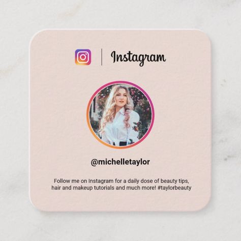 Instagram photo trendy social media modern pink calling card #instagram #photo #trendy #social #media #callingcard Desain Merek, Insta Tips, Social Media Business Cards, Beauty Business Cards, Instagram Tools, Graphic Design Business Card, Calling Card, Minimalist Business Cards, Trendy Gifts