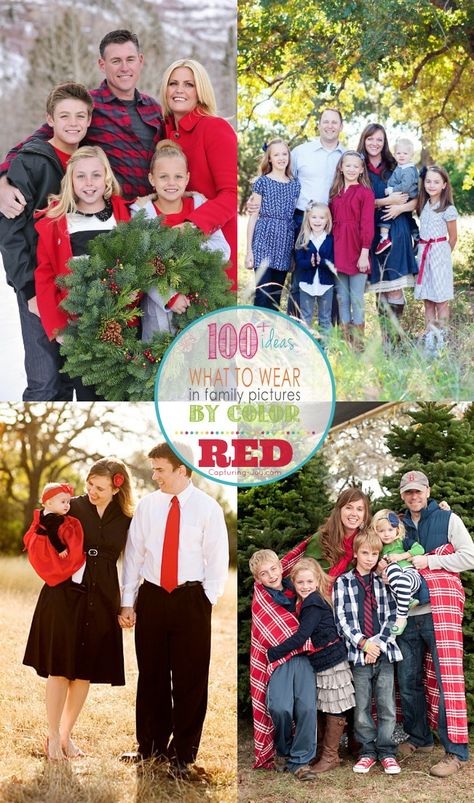 Red is one of the easiest colors to pull together for a large group.  All the shades go together, and you can pair it with any neutral. Christmas Pics, Family Christmas Pictures, Quoi Porter, Family Picture Outfits, Photographs Ideas, Christmas Family Photos, Christmas Photography, Christmas Photoshoot, Family Photo Outfits