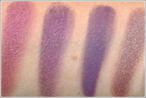 M.A.C. Purples: Plum Dressing, Nocturnelle, Fig. 1, Trax (want plum dressing and fig 1) Mac Purple Eyeshadow, Mac Eyeshadow Swatches, Smokey Eye Palette, Eye Color Palette, Clinique Mascara, Eyeshadow Swatches, Eye Color Chart, Smokey Eye Easy, Makeup Tutorial Eyeliner