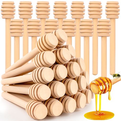 PRICES MAY VARY. YOU WILL GET: 20Pcs mini honey dipper sticks, each honey dippers is 3" in length total, the actual spiral dipper is 3/4" and 2 1/4" is the stick. Perfect for 1 - 4oz jars of honey. PREMIUM MATERIAL: Honey server sticks are made of premium natural wood, very sturdy, food-grade and eco-friendly. EASY TO USE: You can ladle the perfect amount of honey from a jar and then drizzle the honey over your toast, cheese, biscuits and sandwich or in your drinking. WIDELY USE: Honey spoons st Honey Wand, Honey Stirrer, Bar Mix, Honey Spoons, Cupcake Images, Honey Sticks, Honey Dipper, Best Honey, Mini Jars