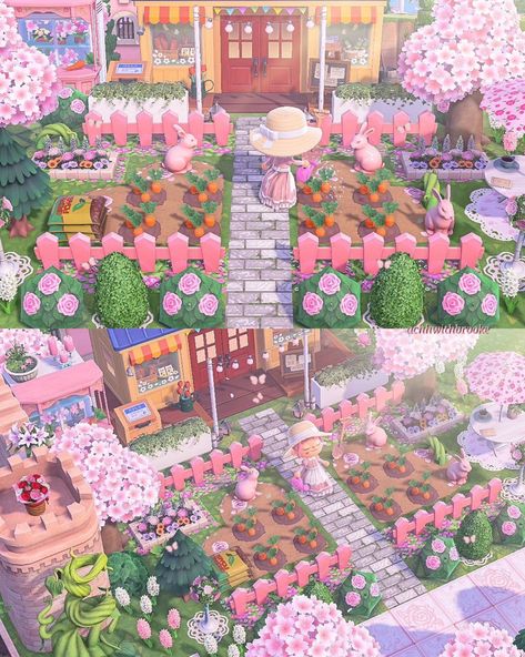 Stiches House Acnh, Fairycore Ideas Acnh, Acne Fairycore, Pink Animal Crossing Island Ideas, Acnh Island Inspirations Fairycore, Animal Crossing Kawaii Design, Fairycore Villagers Acnh, Pink Villagers Acnh, Fairycore Nooks Cranny Acnh