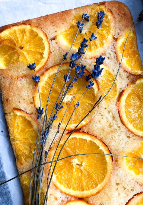 Lavender Cake Recipe, Orange Tea Cake, Orange Recipes Dessert, Lavender Dessert, Raw Kitchen, Citrus Desserts, Lavender Cake, Orange Chocolate Cake, Comfort Desserts