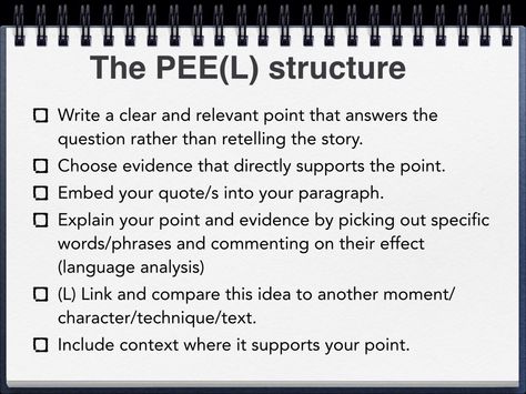 PEEL paragraph structure Peel Paragraph, Teaching Debate, Writing Organizers, Igcse English, English Gcse, Paragraph Structure, Academic Comeback, Writing Organization, Textual Evidence