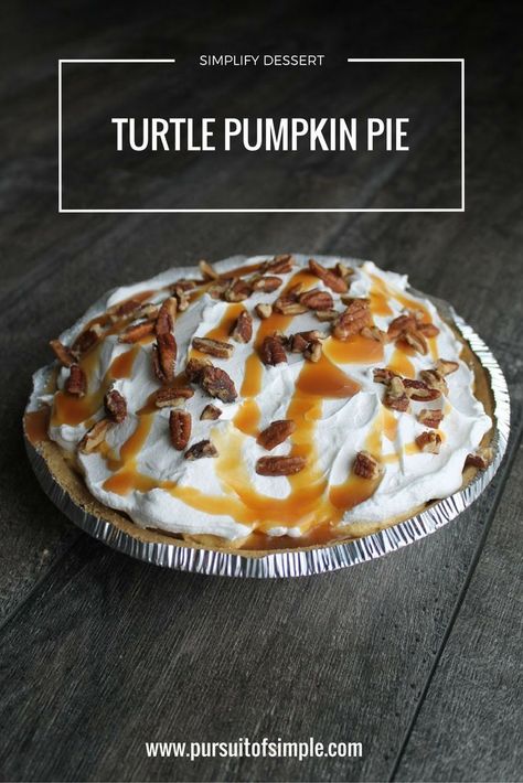 Turtle Pumpkin Pie Recipe, Turtle Pumpkin Pie, Turtle Pumpkin, Easy Thanksgiving Dessert, Turtle Pie, Traditional Pumpkin Pie, Pumpkin Cornbread, Thanksgiving Desserts Kids, Train Pumpkin