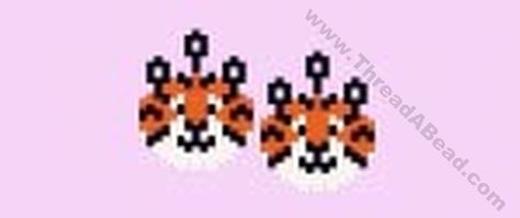 Tiger Earring, Beaded Tiger, Concert Bracelets, Tiger Earrings, Beads Pattern, Creative Candles, Brick Stitch Pattern, Bead Pattern, Brick Stitch