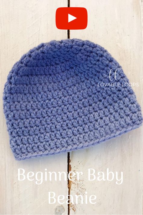 Free Crochet Infant Hat Patterns, Crocheted Newborn Hat, Crochet Baby Caps Free Pattern, Easy Crochet Baby Hat, Crochet Baby Hats Free Pattern, Infant Hats, Crochet Baby Cap, Crochet Hat Tutorial, Crochet Beanie Pattern Free