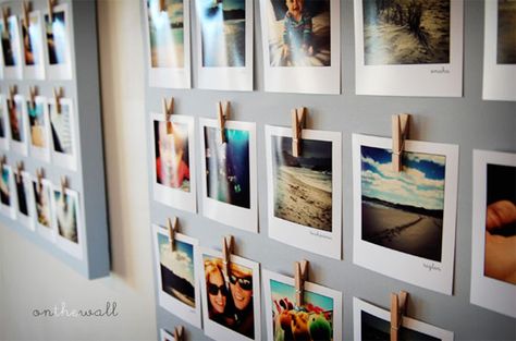 Diy Clip Frame, Paint A Canvas, Exhibition Inspiration, Elephant Clock, Modern Playhouse, Polaroid Ideas, Polaroid Wall, Working Hands, Memory Board