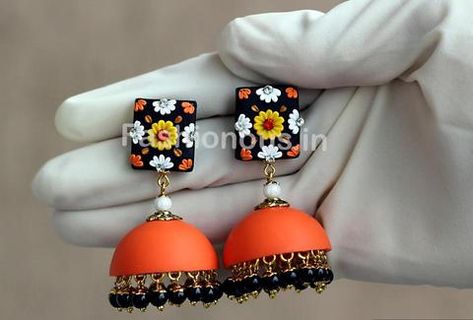 Silk Thread Earrings Designs, Silk Bangles, Terracotta Jewellery Designs, Polymer Clay Embroidery, Paper Quilling Jewelry, Quilling Earrings, Silk Thread Jewelry, Terracotta Jewellery, Polymer Clay Jewelry Diy