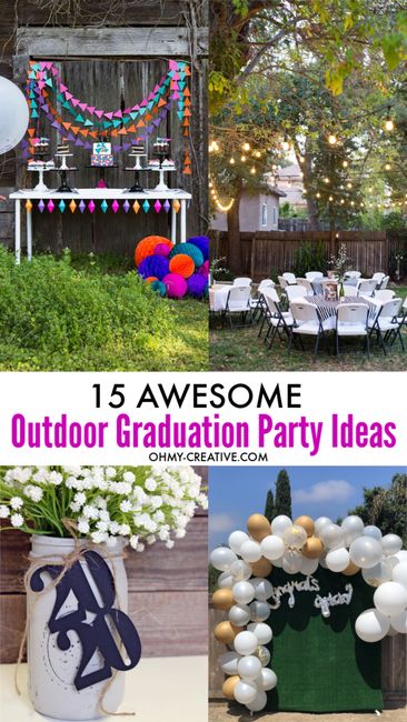 Rock your grad's party with these 15 awesome outdoor graduation party ideas! Awesome outside grad party ideas include outdoor games, grad party decor, photo booth and more fun outside party ideas! Ideas for graduation party centerpieces, backyard drink station, outdoor lighting are just a few of the things you need to consider before hosting an outdoor graduation party. #graduationpartyideas #outdoorgraduationpartyideas #gradparty #backyardparty #graduationpartydecor #highschoolgraduationparty Outdoor Graduation Party Ideas, Backyard Graduation Party Ideas, Outdoor Graduation Party, Boys High School Graduation Party, Graduation Party Table, Backyard Graduation Party, Outdoor Graduation Parties, Outdoor Graduation, Senior Graduation Party