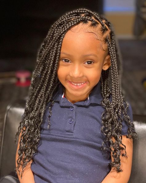 Medium Knotless Braid Braids For Black Kids, Kids Box Braids, Black Kids Braids Hairstyles, Tan Skin Blonde Hair, Braids Ideas, Cute Braided Hairstyles, Braids Hairstyles Pictures, Braided Ponytail Hairstyles, Girls Hairstyles Braids