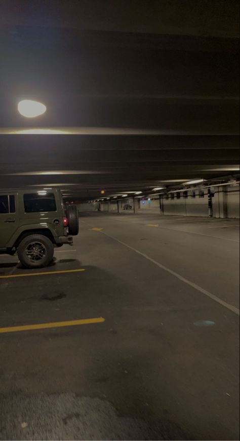 Parking garage photo shoot
Jeep
Dark
Aesthetic 
Green
Black Parking Garage Background, Parking Garage At Night, Empty Parking Lot Night Aesthetic, Car Park Aesthetic, Aesthetic Parking Lot, Parking Garage Aesthetic, Garage Aesthetic, Faux Snap, Lana Del Rey Vinyl