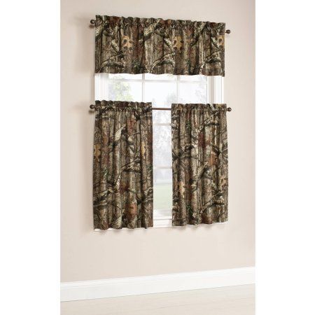 Mossy Oak Break-Up Infinity Camouflage Print Window Curtain Panels, Green Kitchen Curtains And Valances, Kitchen Window Valances, Light Fixture Covers, Balloon Valance, Kitchen Window Curtains, Break Up, Black Kitchen, Printed Curtains, Window Valance