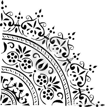 half circle design... This would make a beautiful tatt! Corner Decoration, Wall Stencil Patterns, Copyright Free Images, Lace Painting, Mandala Stencils, Mandalas Painting, Tile Stencil, Mandalas Drawing, Mandalas Design