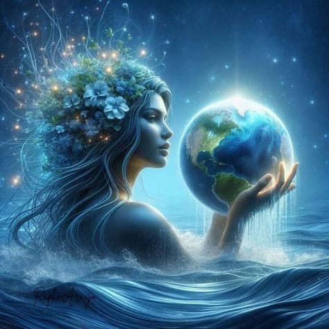 “Streams of life: carrying hope for our world’s tomorrow. 🌊🌍✨” #naturelovers #saveourplanet #waterislife #earthguardian #hopeineverydrop #planetcare #ecofriendly #sustainableliving #environmentalawareness #protectourhome @ki_mer_a Thanks for invite me🙏🏻😊 Astronomy Stars, Earth Planet, Ancient Egyptian Gods, Female Art Painting, Environmental Awareness, Egyptian Gods, Spiritual Art, Ancient Egyptian, Our World