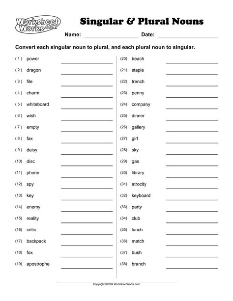 Plural noun worksheet | PDF Plural Nouns Worksheet Grade 3, Regular Nouns, Reading Comprehension Grade 1, Plurals Worksheets, Plural Nouns Worksheet, Exclamatory Sentences, Plural Noun, Singular And Plural Nouns, Common And Proper Nouns