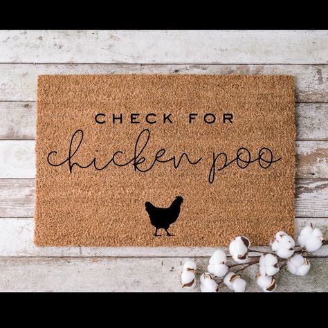 Check for Chicken Poo Doormat, Farm Doormat, Funny Doormat, Welcome Mat, Custom Doormat, Top Seller, Front Mat by JunieBDesignStudio on Etsy Painted Doormat, Door Mat Diy, Doormat Funny, Realtor Closing Gifts, Funny Doormats, Custom Doormat, Closing Gifts, Diy Door, Door Mats