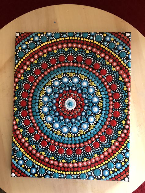 Dot Mandala Rectangle Canvas, Rectangular Mandala Art, Creative Paper Crafts, Fun Diy Ideas, Dotting Art, Mandala Rock Art, Mandela Art, Mandala Canvas, Mandala Art Therapy