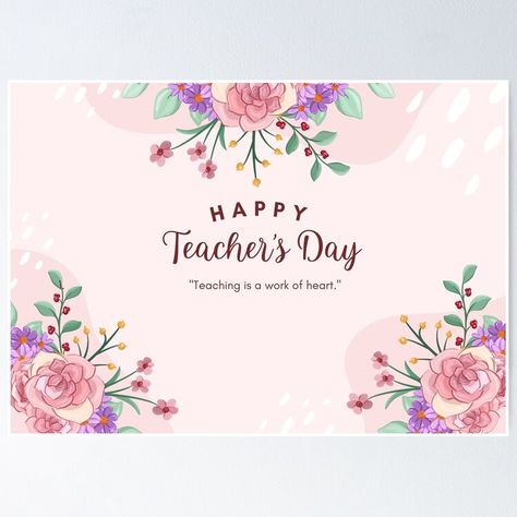 Get my art printed on awesome products. Support me at Redbubble #RBandME: https://www.redbubble.com/i/poster/Happy-Teacher-s-Day-by-redbumbl/165335352.LVTDI?asc=u Teachers Day Poster, Happy Teacher, Happy Teachers Day, Sale Poster, My Art, Awesome Products, Art Prints, For Sale, Art