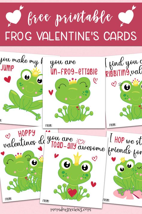 Frog Valentine Cards Free Printable, Frog Valentines Ideas, Frog Valentines Boxes, Frog Valentine Cards, Frog Valentine, Valentines Art For Kids, Valentine's Activities, Valentine Classroom, Valentines Day Bulletin Board