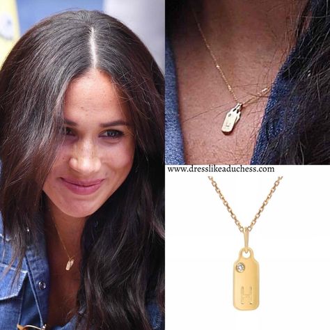 Meghan Markle Supports Serena Williams at the U.S. Open - Dress Like A Duchess Meghan Markle Jewellery, Meghan Markle Jewelry Style, Meghan Markle Necklace, Meghan Markle Earrings, Megan Markle Jewelry, Meghan Jewelry, Meghan Markle Jewelry, Dog Tag Necklace Woman, Estilo Meghan Markle