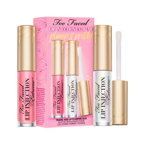 Two Face Lip Plumper, Good Lip Plumper, Two Faced Lip Injection, Too Faced Lip Injection, Lip Injection Extreme, Travel Size Makeup, Lip Injections, Mini Makeup, Plumping Lip Gloss