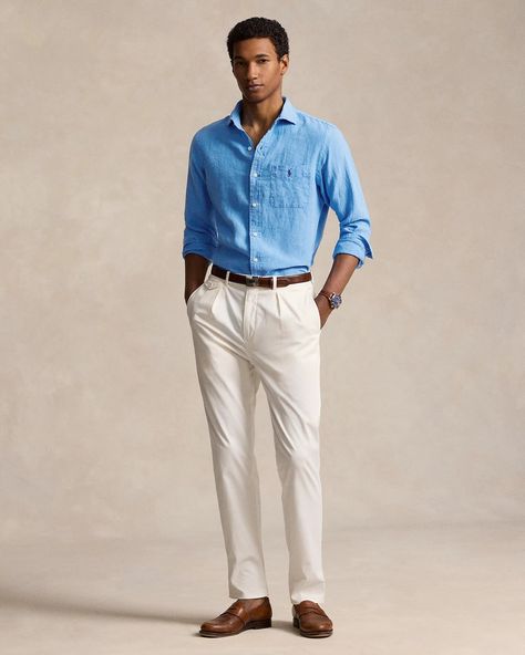 Ralph Lauren Ralph Lauren Shirt Outfit Men, Ralph Lauren Shirt Outfit, Sweatpants And Sweater, Uniform Style, Shirt Outfit Men, Smart Casual Men, Skin Colour, Button Outfit, Sailing Outfit