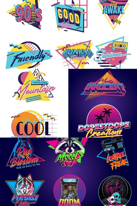 I will create 80s 90s logo typography 90s Logo Aesthetic, 90’s Font, 90s Logos Graphic Design, 90s Logo Design, 80s Logo Design, 1980s Ads, 90s Vibes Aesthetic, 90s Elements, Typography Advertisement