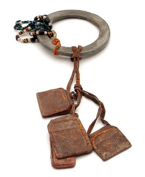 desert-dreamer:  Africa | Upper arm amulet bracelet from the Tuareg people of Niger. Zinc, glass beads and leather | 20th century Tuareg People, Tuareg Jewelry, African Bracelets, Amulet Bracelet, Amulet Charm, Online Journal, Medicine Bag, Sacred Symbols, African Jewelry