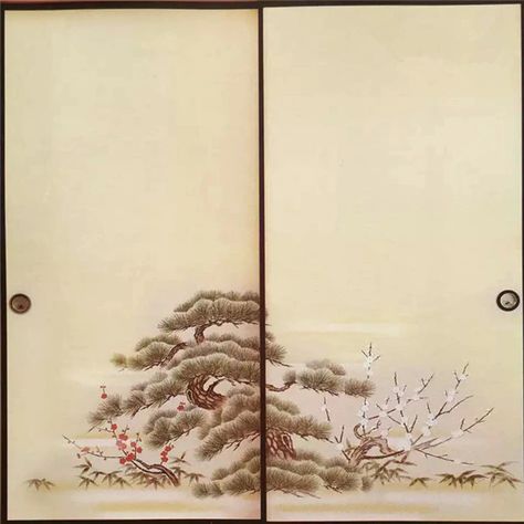 Japanese Fusuma Door Paper 2 Sheets/Pair Washi Woodblock Decor Decorative Wall Paper Soji Sliding Door Bedroom, Living Room|paper sheets|paper wall paperbedroom doors - AliExpress Japanese Mural, Mural Door, Door Paper, Wabi Sabi House, Japanese Door, Paper Shape, Wood Columns, Japanese Room, Eggshell Paint