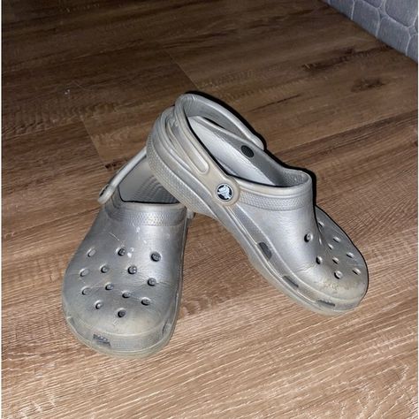 GREY CROCS Grey Crocs, Women's Crocs, Crocs Shoes, Grey Fashion, Slippers, Women Shoes, Grey, Closet, Women Shopping