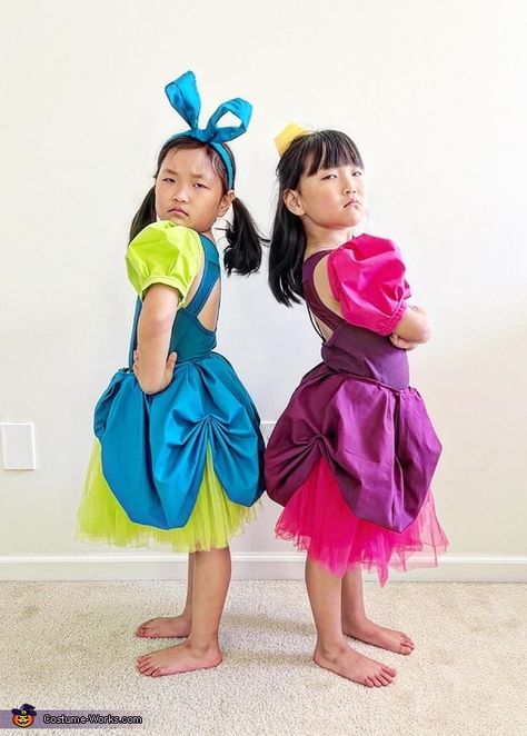 Cinderella And Step Sisters Costumes, Cinderella Sisters Costume, Evil Stepsisters Costume, Cinderella Play Costumes, Evil Step Sisters Costume Diy, Cinderella Family Costume Ideas Diy, Stepsisters Disneybound, Cinderella Stepsisters Costume Diy, Step Sisters Cinderella Costumes