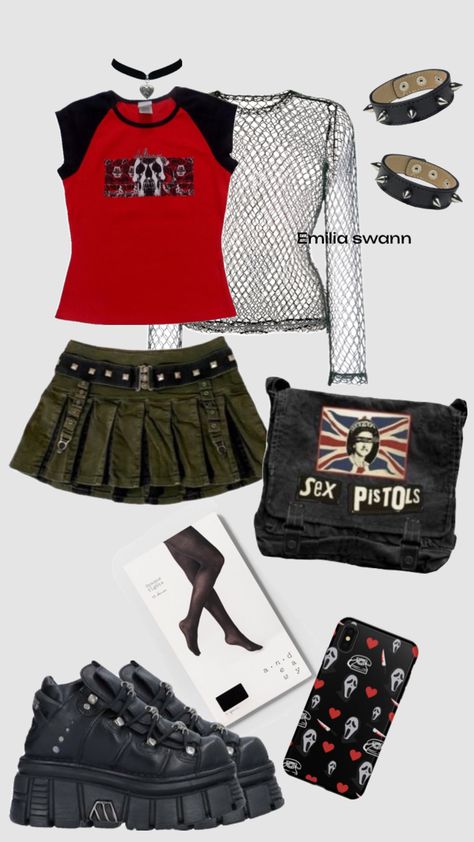 Ropa Punk Rock, Halloween Coustumes, Grunge Outfit, Alt Outfits, Downtown Outfits, Punk Outfits, Alt Fashion, Alternative Outfits, Lookbook Outfits