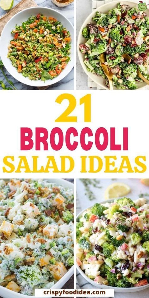 Looking for a healthy salad to refresh yourself and make you feel comfortable for meal prep? Here I share some easy broccoli salad recipes that are best for a busy lunch or weeknight dinner for your whole family. #broccoli #saladrecipes Summer Broccoli Recipes, Unique Broccoli Recipes, Broccoli Lunch Ideas, Cold Broccoli Salad Recipes, Meals With Broccoli, Brocoli Salad Recipes, Broccoli Salad Healthy, Vegetarian Broccoli Salad, Pasta Salad Broccoli