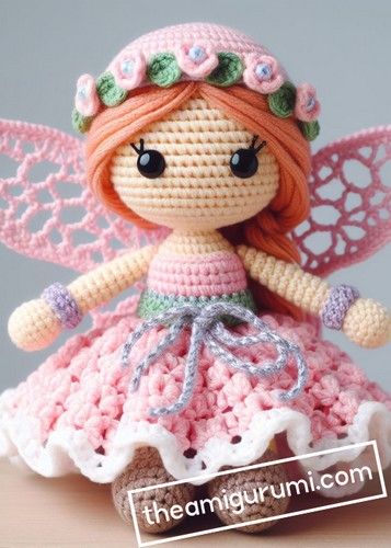 Crochet Doll In Fairy Dress Amigurumi Free Pattern Free Crochet Fairy Pattern, Crochet Fairy Free Pattern, Fairy Crochet Pattern Free, Fairy Dress Pattern, Crochet Fairies, Crochet Reference, Fantasy Crochet, Crochet Crown, Crochet Angels