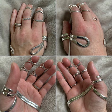 Ring Splints Hypermobility, Finger Splint Rings, Ring Splints, Hair Horn, Wax Carving Jewelry, Full Finger Rings, Medical Jewelry, Edgy Jewelry, Adaptive Clothing