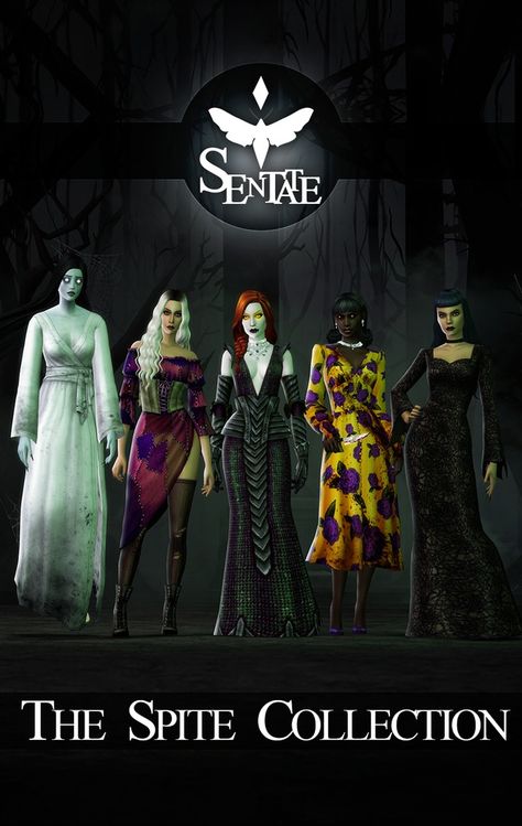 The Spite Collection | Patreon Sims 4 Werewolf Cc Clothes, Sims 4 Halloween, Ts4 Mods, Sims 4 Expansions, New Mods, Sims 4 Dresses, Sims 4 Characters, Sims4 Clothes, Matching Halloween