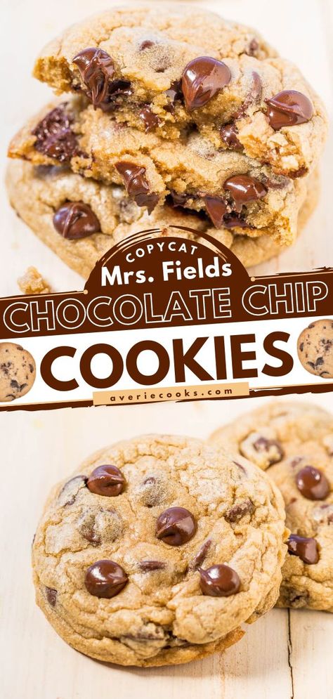 Mrs. Fields Chocolate Chip Cookies {Copycat}, christmas cookies, holiday baking recipes, sweet treats, desserts Chocolate Chip Cookies Mrs Fields, Miss Fields Chocolate Chip Cookie Recipe, Ms Fields Chocolate Chip Cookies Recipe, Mrs Fields Chocolate Chip Cookies Recipe, Ms Fields Cookies, Pinterest Cookies Recipe, Mrs Fields Cookie Recipe, Home Made Cookies Recipe, Chocolate Chip Cookies Copycat