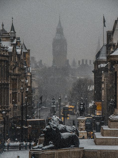 Snow London Aesthetic, London Dark Academia Aesthetic, Trafalgar Square Aesthetic, London Snow Aesthetic, London During Winter, England Winter Aesthetic, Winter Aesthetic London, Winter In London Aesthetic, British Winter Aesthetic