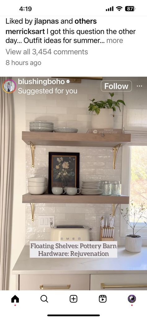 Pottery Barn, Floating Shelves, Reno, Floating, Dream House, Shelves