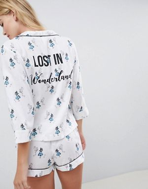 ASOS DESIGN alice in wonderland short pyjama set in 100% modal Pajamas All Day, Pajama Day, Disney Fashion, Women's Pajamas, Maternity Lingerie, Cute Pajamas, Sleep And Loungewear, Short Pajama Set, Pyjama Set