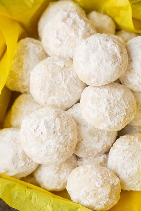 Lemon Snowball Cookies | Cooking Classy Lemon Snowball Cookies, Crescent Cookies, Snowball Cookie Recipe, Cookie Recipe Video, Resepi Biskut, Easy Christmas Cookie Recipes, Christmas Cookie Recipes, Snowball Cookies, Pecan Cookies