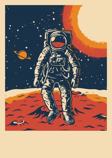 Space research vintage poster | Premium Vector #Freepik #vector #logo #pattern #poster #vintage Space Travel Posters, Sejarah Kuno, Art Spatial, Seni 3d, Space Poster, Xiamen, On The Moon, Room Posters, Minimalist Poster