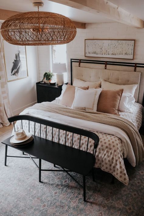 Budget Bedroom Decor, Fall Bedding Bedrooms, Spring Bedding, Target Bedding, Monochrome Bedroom, Bold Bedroom, Cozy Romantic, Bedroom Decor On A Budget, Nesting With Grace