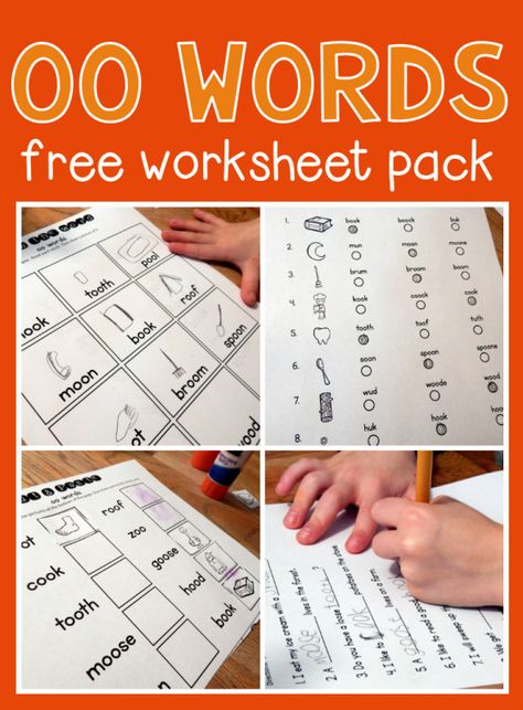 Free worksheets for oo words Oo Phonics Activities, Double Oo Words, Oo Phonics, Montessori Literacy, 2nd Grade Phonics, Oo Sound, Oo Words, The Measured Mom, Measured Mom